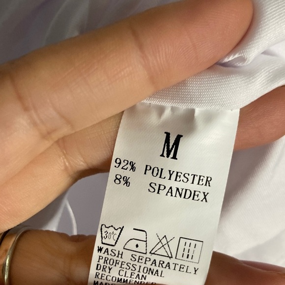 Women’s White Spaghetti Strap Bodysuit medium 16-20” - Picture 3 of 7